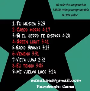 Contraportada del disco Colaboracción