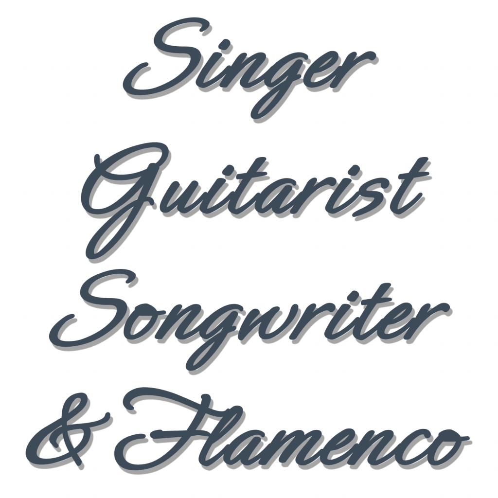 Texto en inglés singer, guitarist, songwriter and flamenco