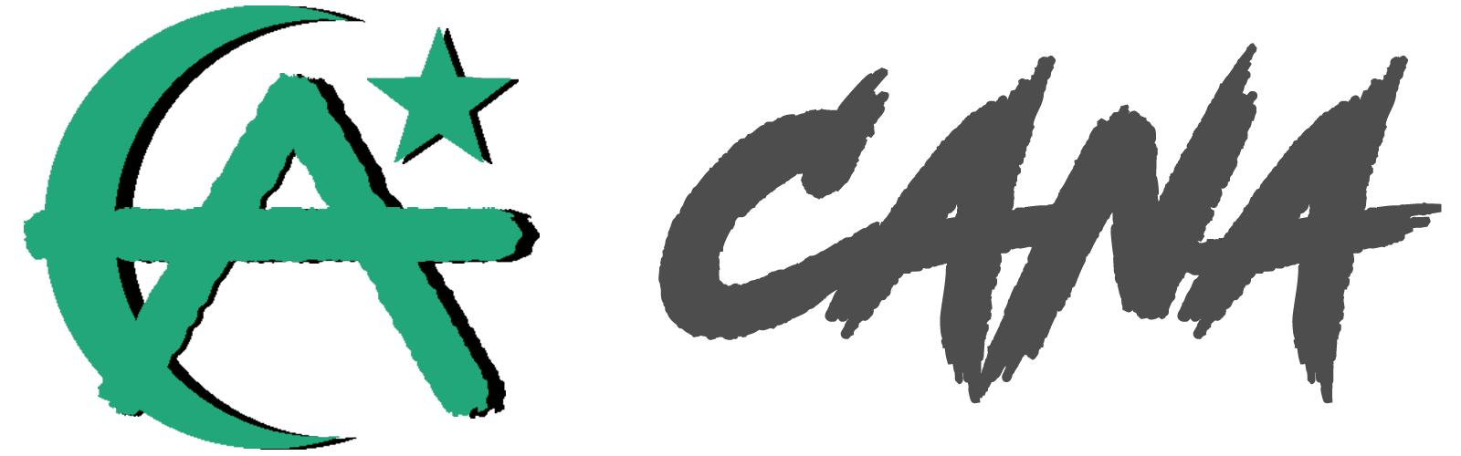 Logotipo de Cana, luna, estrella y A y nombre de Cana